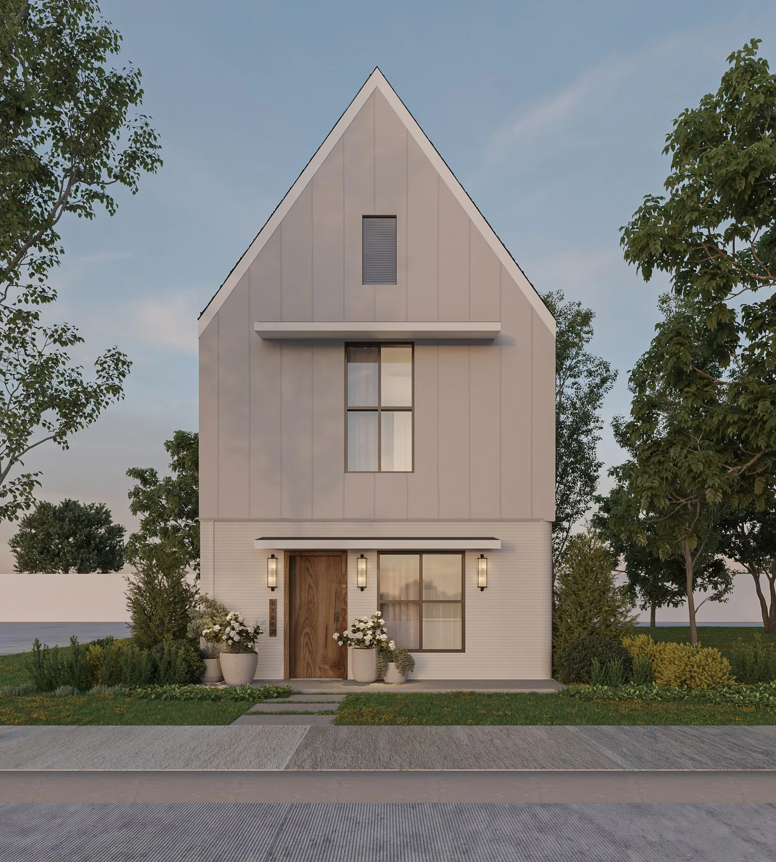 Azizi home — exterior front elevation rendering